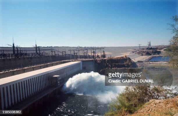 Picture taken in December 1975 shows a view of the Aswan high Dam in Egypt. The construction of the Aswan High Dam was initiated by Gamal Abdel...