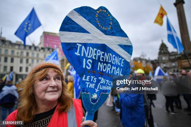 Independence supporters gather at an IndyRef2 rally in George Square on November 2, 2019 in Glasgow,Scotland. Scottish First Minister Nicola...