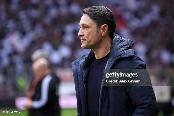 Niko Kovac, Head Coach of FC Bayern Munich looks on during the Bundesliga match between Eintracht Frankfurt and FC Bayern Muenchen at...