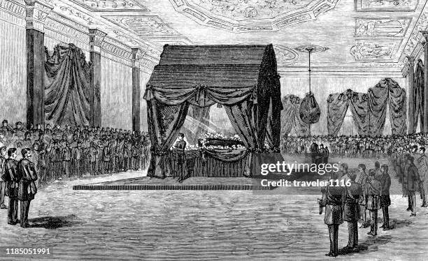 ilustraciones, imágenes clip art, dibujos animados e iconos de stock de funeral para abraham lincoln - funeral