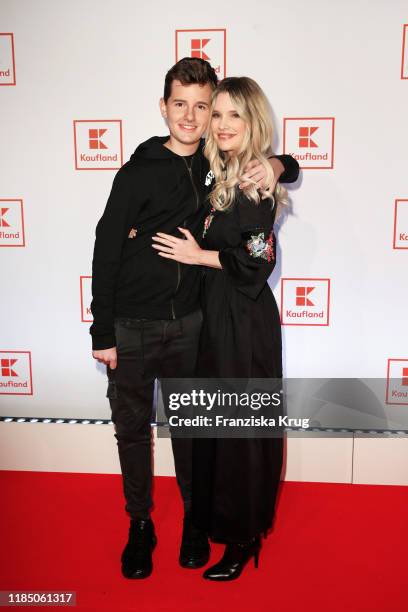 Fayn Neven du Mont and his mother Mirja du Mont during the start of the ad campaign "Das Gute in Dir" by Kaufland, at Gasometer on November 27, 2019...