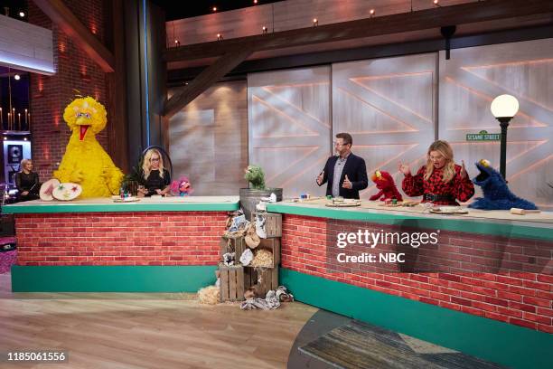 Episode 3054 -- Pictured: Big Bird, Kellie Pickler, Abby Cadabby, Oscar the Grouch, Nick Offerman, Elmo, Kelly Clarkson, Cookie Monster --