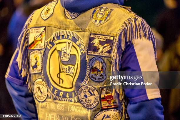 Fan of Hertha BSC is seen ahead of the Bundesliga match between 1. FC Union Berlin and Hertha BSC at Stadion An der Alten Foersterei on November 2,...