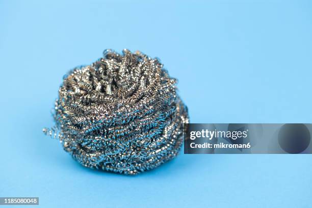 kitchen stainless steel cleaning pad - scourer stock pictures, royalty-free photos & images