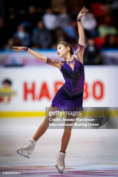 Alena Kostornaia of Russia competes in the Ladies Free Skating during day 2 of the ISU Grand Prix of Figure Skating Internationaux de France at...