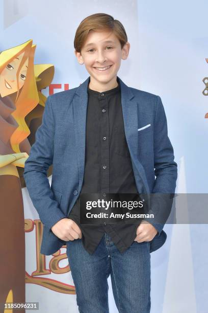 Jaeden Bettencourt attends the premiere of Netflix's "Klaus" at Regency Village Theatre on November 02, 2019 in Westwood, California.