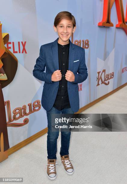 Jaeden Bettencourtattends Netflix's 'Klaus' Los Angeles Premiere at Regency Bruin Theater on November 02, 2019 in Westwood, California.