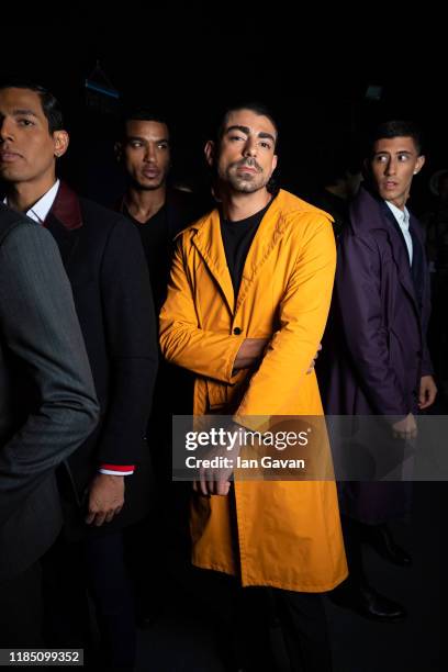 Model backstage ahead of the Behnoode show during the FFWD October Edition 2019 at the Dubai Design District on November 02, 2019 in Dubai, United...