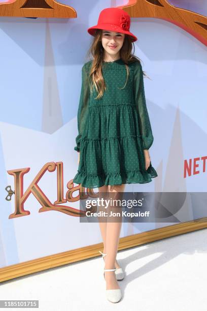 Julia Butters attends the premiere of Netflix's "Klaus" at Regency Village Theatre on November 02, 2019 in Westwood, California.