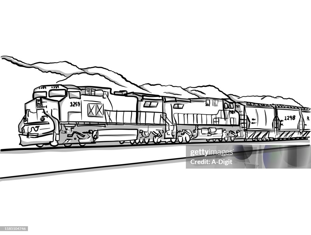 Freight Train Drawings