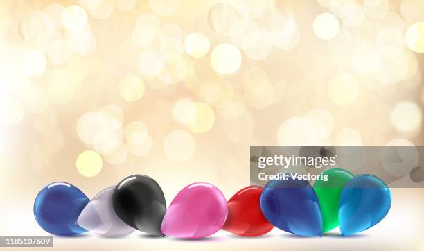 balloons with blurred light background - helium balloon string stock illustrations