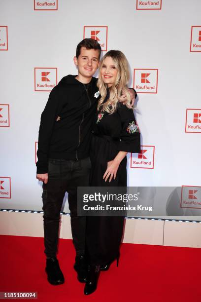 Fayn Neven du Mont and his mother Mirja du Mont during the start of the ad campaign "Das Gute in Dir" by Kaufland, at Gasometer on November 27, 2019...