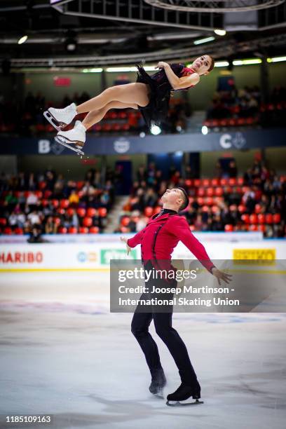 Anastasia Mishina and Aleksandr Galliamov of Russia compete in the Pairs Free Skating during day 2 of the ISU Grand Prix of Figure Skating...