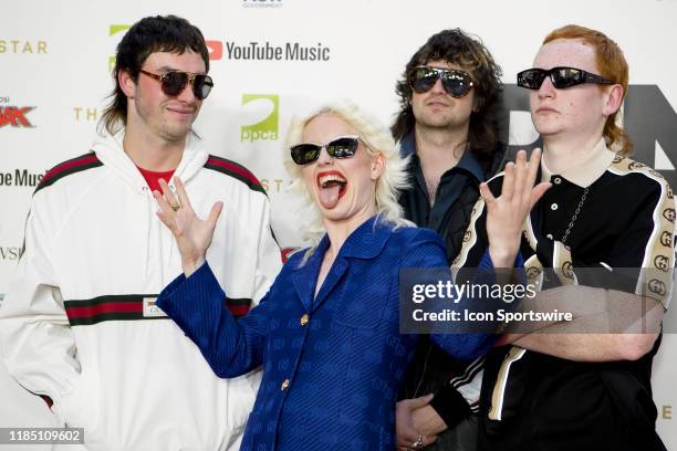 Amyl and the Sniffers arrives for the 33rd Annual ARIA Awards 2019 at The Star on November 27, 2019 in Sydney, Australia.