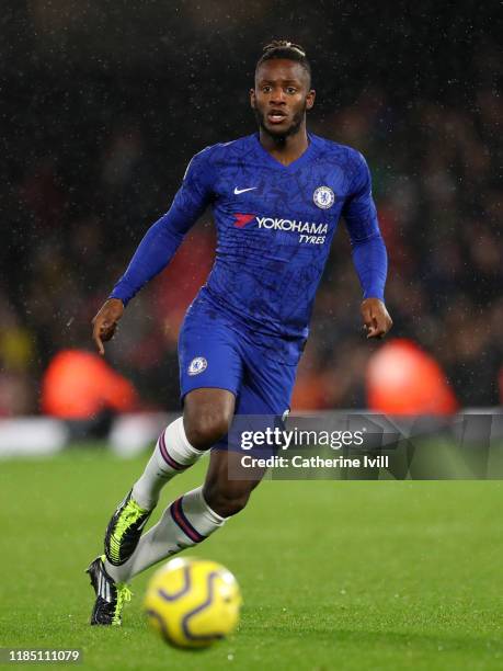 Michy Batshuayi of Chelsea during the Premier League match between Watford FC and Chelsea FC at Vicarage Road on November 02, 2019 in Watford, United...