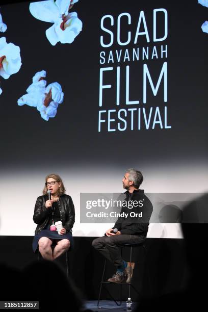 Writer, director and producer Lauren Greenfield and Chris Brannan speak onstage at "The Kingmaker" screening and Q&A during the 22nd SCAD Savannah...