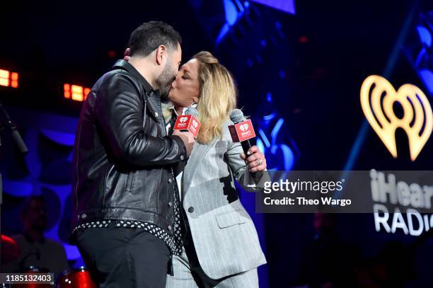Enrique Santos and Ana Maria Polo perform onstage at the 2019 iHeartRadio Fiesta Latina at AmericanAirlines Arena on November 2, 2019 in Miami,...