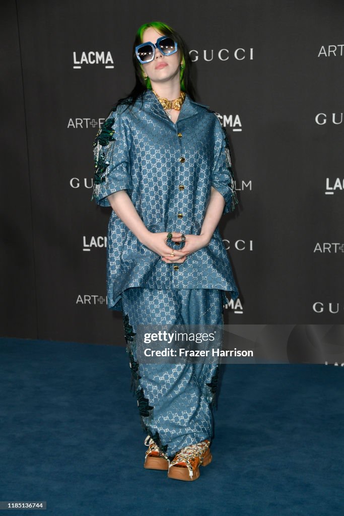plank Thespian verliezen Billie Eilish, wearing Gucci, attends the 2019 LACMA 2019 Art + Film...  News Photo - Getty Images