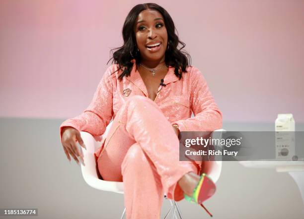 Jackie Aina speaks onstage during the Teen Vogue Summit 2019 at Goya Studios on November 02, 2019 in Los Angeles, California.