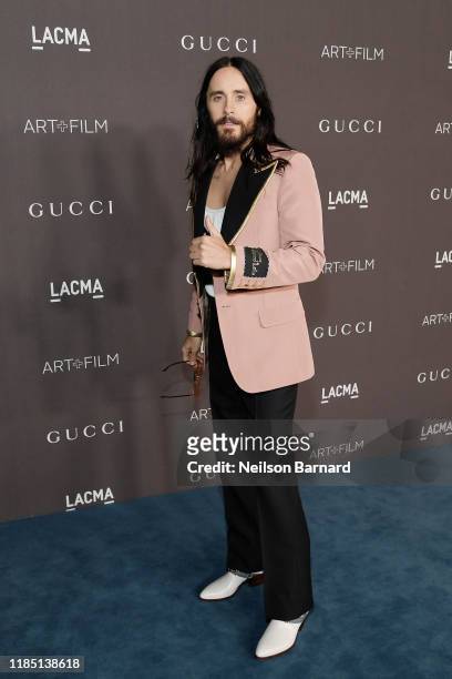 Jared Leto, wearing Gucci, attends the 2019 LACMA Art + Film Gala Presented By Gucci at LACMA on November 02, 2019 in Los Angeles, California.