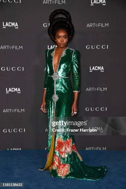KiKi Layne attends the 2019 LACMA 2019 Art + Film Gala Presented By Gucci at LACMA on November 02, 2019 in Los Angeles, California.