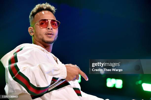 Ozuna performs onstage at the 2019 iHeartRadio Fiesta Latina at AmericanAirlines Arena on November 2, 2019 in Miami, Florida.