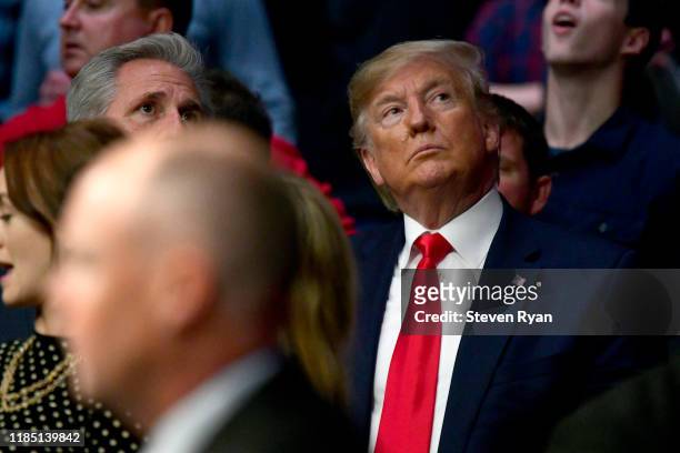 President Donald Trump attends UFC 244 at Madison Square Garden on November 02, 2019 in New York City.
