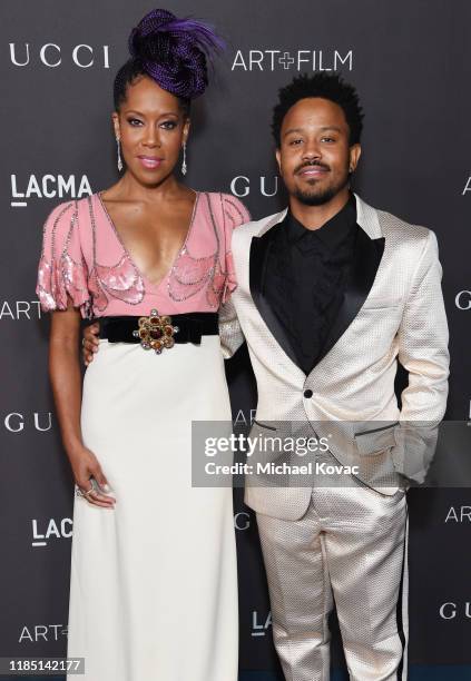 Regina King, wearing Gucci, and Ian Alexander Jr. Attend the 2019 LACMA Art + Film Gala Presented By Gucci at LACMA on November 02, 2019 in Los...