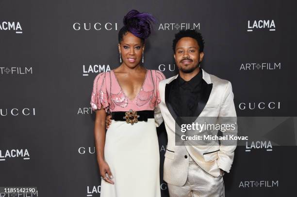 Regina King, wearing Gucci, and Ian Alexander Jr. Attend the 2019 LACMA Art + Film Gala Presented By Gucci at LACMA on November 02, 2019 in Los...