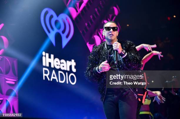 Daddy Yankee performs onstage at the 2019 iHeartRadio Fiesta Latina at AmericanAirlines Arena on November 2, 2019 in Miami, Florida.