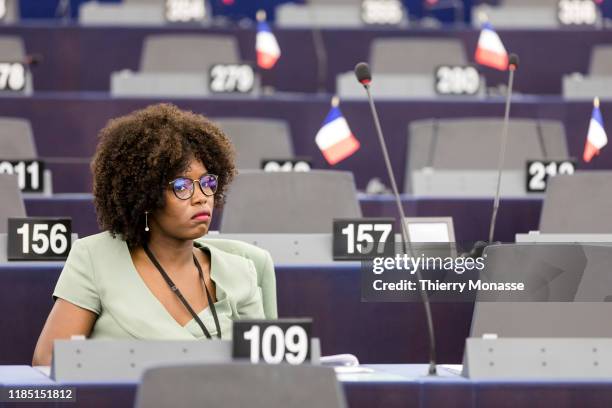 Belgium Member of the European Parliament Assita Kanko attends a session of the European Parliament on November 27, 2019 in Strasbourg, France. The...