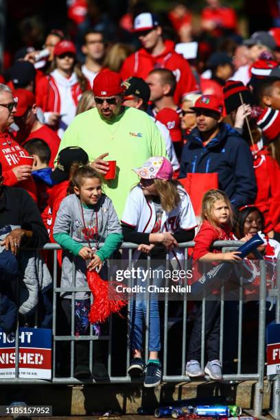 Fans gather as the Washington Nationals hold a parade to celebrate their World Series victory over the Houston Astros on November 02, 2019 in...