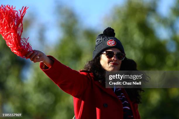 Fans gather as the Washington Nationals hold a parade to celebrate their World Series victory over the Houston Astros on November 02, 2019 in...
