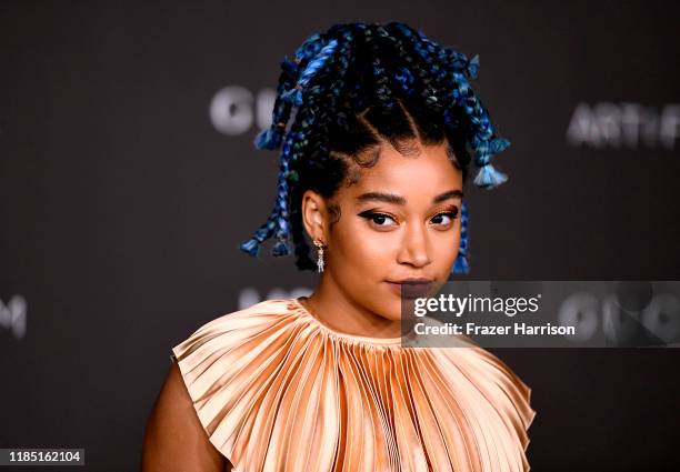 Amandla Stenberg attends the 2019 LACMA 2019 Art + Film Gala Presented By Gucci on November 02, 2019 in Los Angeles, California.
