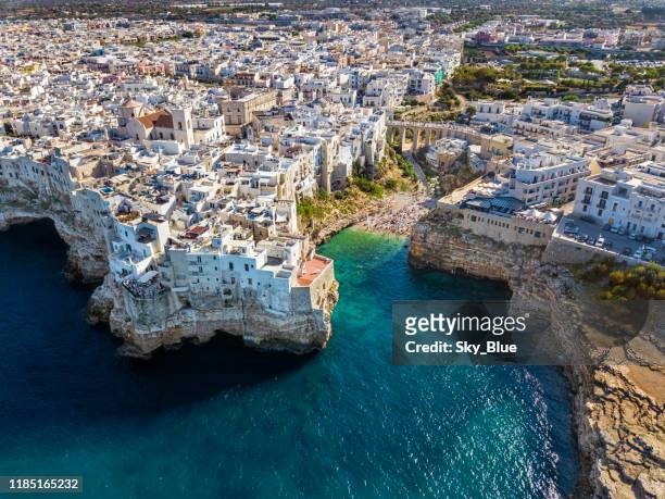 polignano a mare, apulia, italy - italia stock pictures, royalty-free photos & images