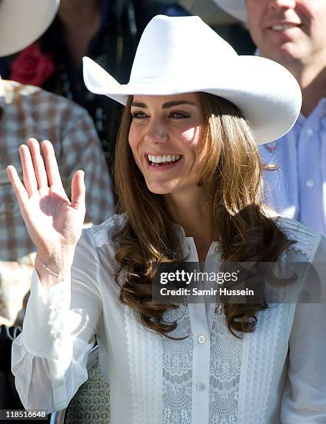 Catherine, Duchess of Cambridge attends the Calgary Stampede on day 9 of the Royal couple's tour of North America on July 8, 2011 in Calgary, Canada.