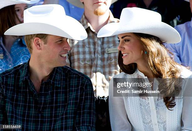 Prince William, Duke of Cambridge and Catherine, Duchess of Cambridge attend the Calgary Stampede on day 9 of the Royal couple's tour of North...