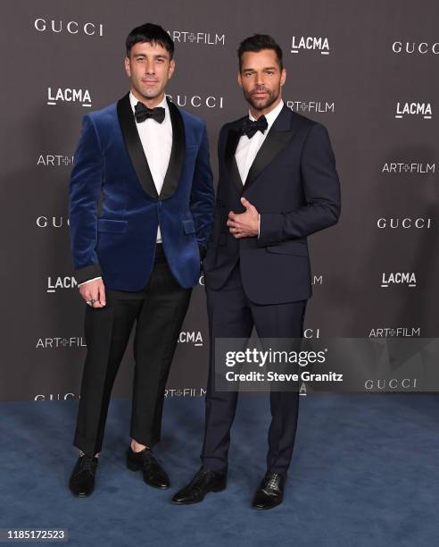 Jwan Yosef and Ricky Martin arrives at the LACMA Art + Film Gala Presented By Gucci on November 02, 2019 in Los Angeles, California.