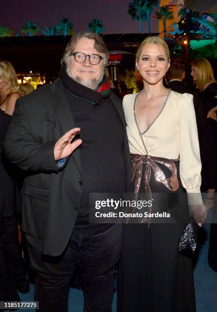 Guillermo del Toro, wearing Gucci, and Kim Morgan attend the 2019 LACMA Art + Film Gala Presented By Gucci at LACMA on November 02, 2019 in Los...