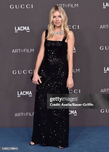 Sienna Miller attends the 2019 LACMA Art + Film Gala Presented By Gucci on November 02, 2019 in Los Angeles, California.