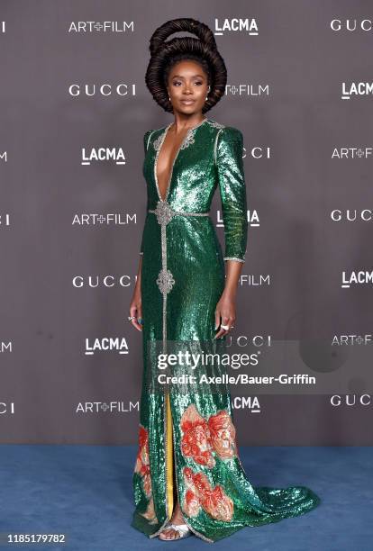 KiKi Layne attends the 2019 LACMA Art + Film Gala Presented By Gucci on November 02, 2019 in Los Angeles, California.