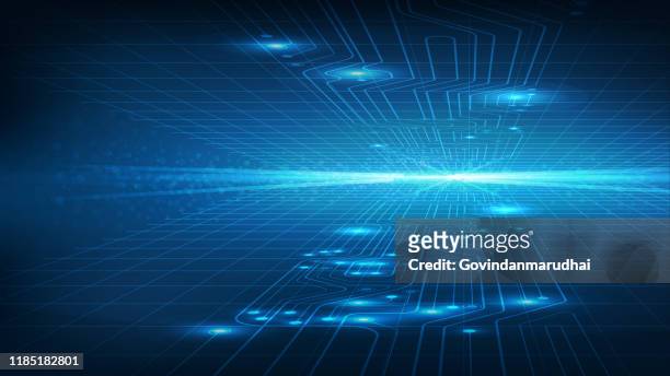 vector digital technology concept, abstract background - website wireframe stock illustrations
