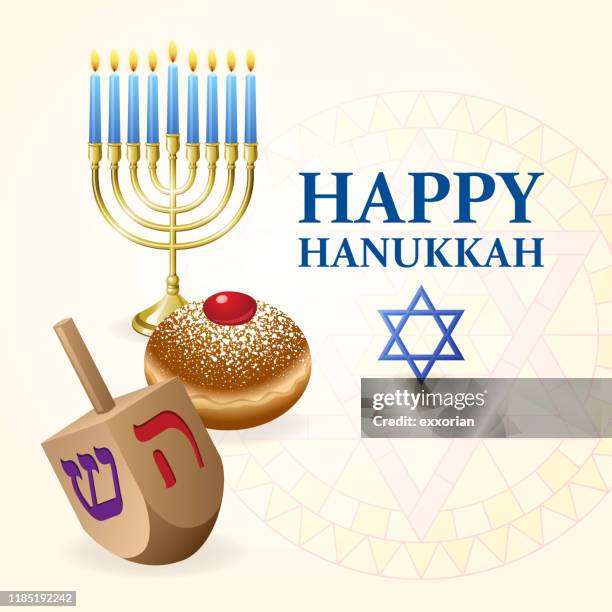 hanukkah celebration - dreidel stock illustrations