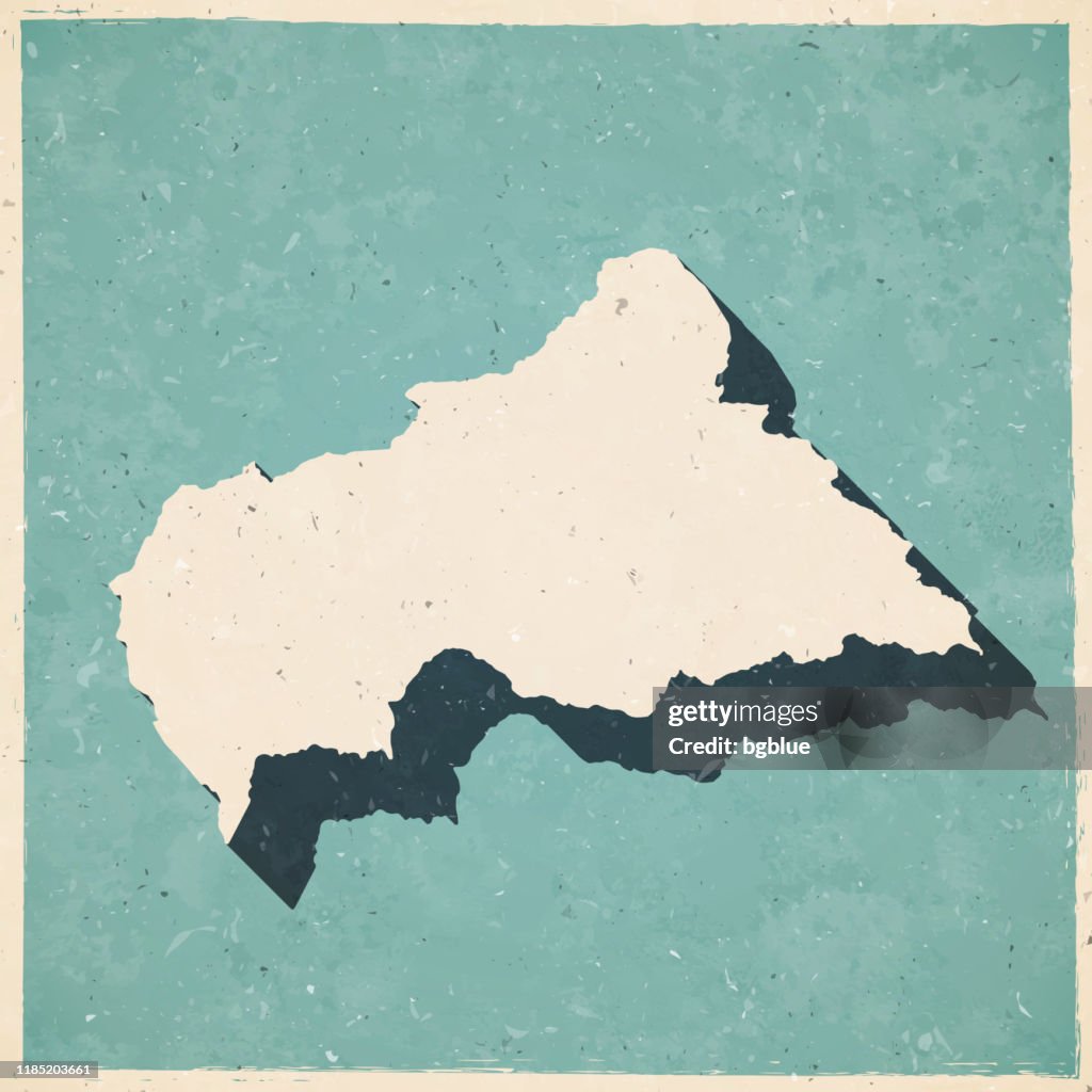 Central African Republic map in retro vintage style - Old textured paper