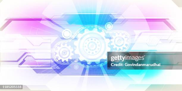 vector digital technology concept, abstract background - android developer stock illustrations