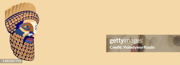 ilustraciones, imágenes clip art, dibujos animados e iconos de stock de retrato vectorial del antiguo rey - historia antigua