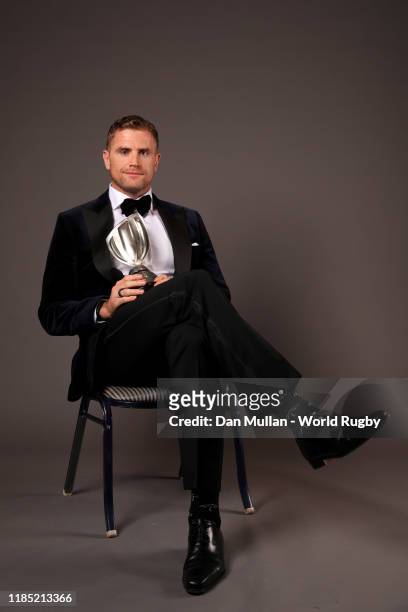 Jamie Heaslip of Ireland, winner of the International Rugby Players Special Merit Award poses for a portrait during the World Rugby Awards 2019 at...