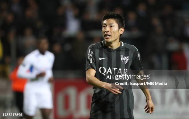 Yuta Toyokawa of KAS Eupen during the Jupiler Pro League match between AS Eupen and KRC Genk at Kehrwegstadion on November 2, 2019 in Eupen, Belgium.