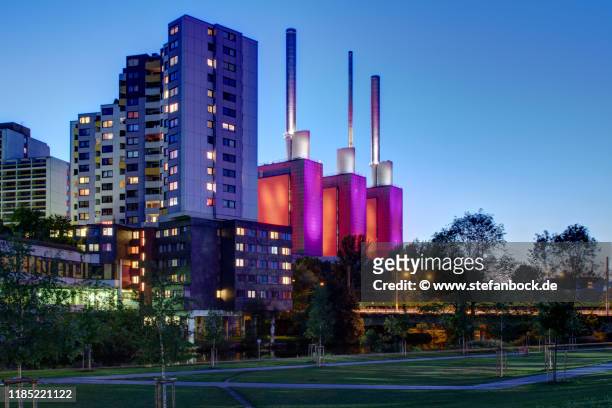 ihme zentrum and power plant hannover linden - hanover stock pictures, royalty-free photos & images