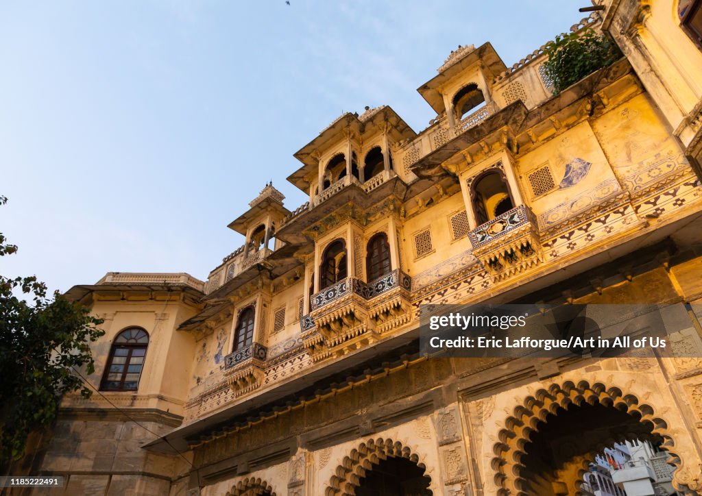Historic building on Gangaur ghat, Rajasthan, Udaipur, India...